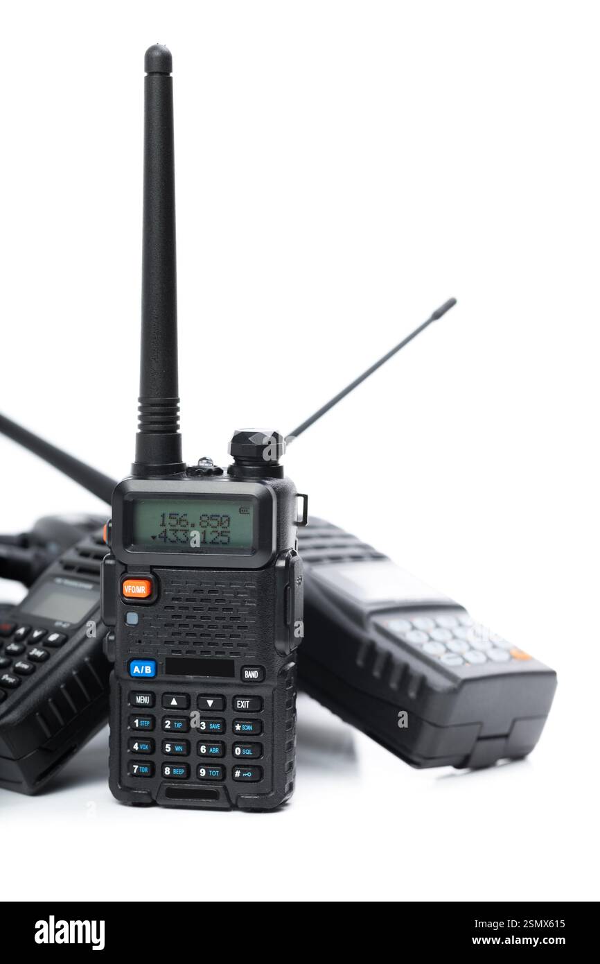 Multiple handheld radios displayed on a white background showcasing ...
