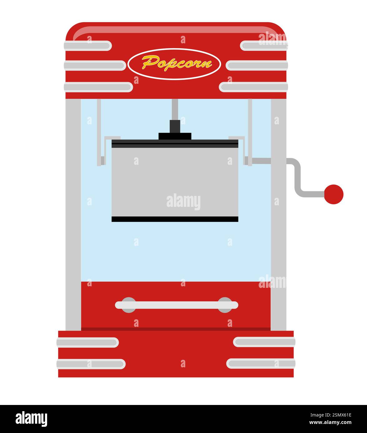 flat style popcorn making machine sweet snack vector illustration isolated on white background Stock Photo