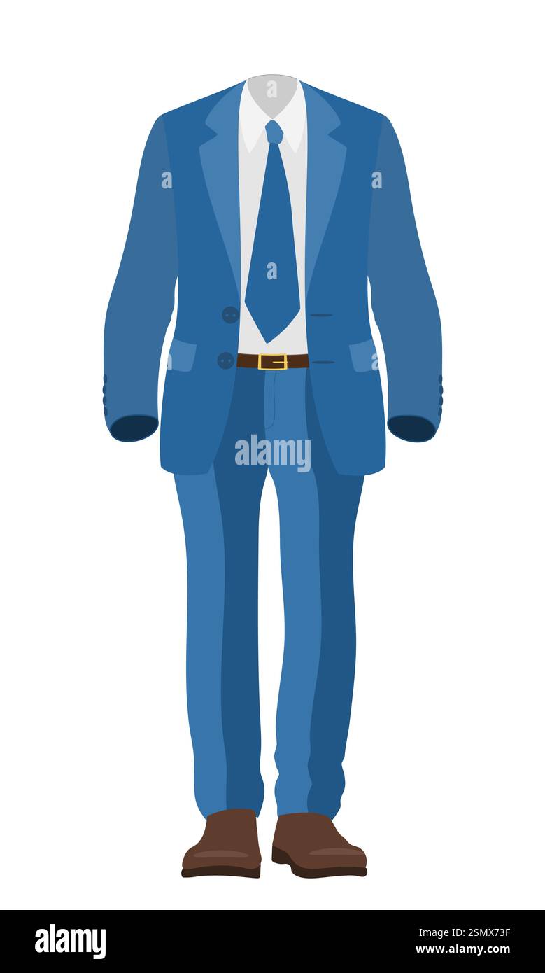 men business suit flat style vector illustration isolated on white ...