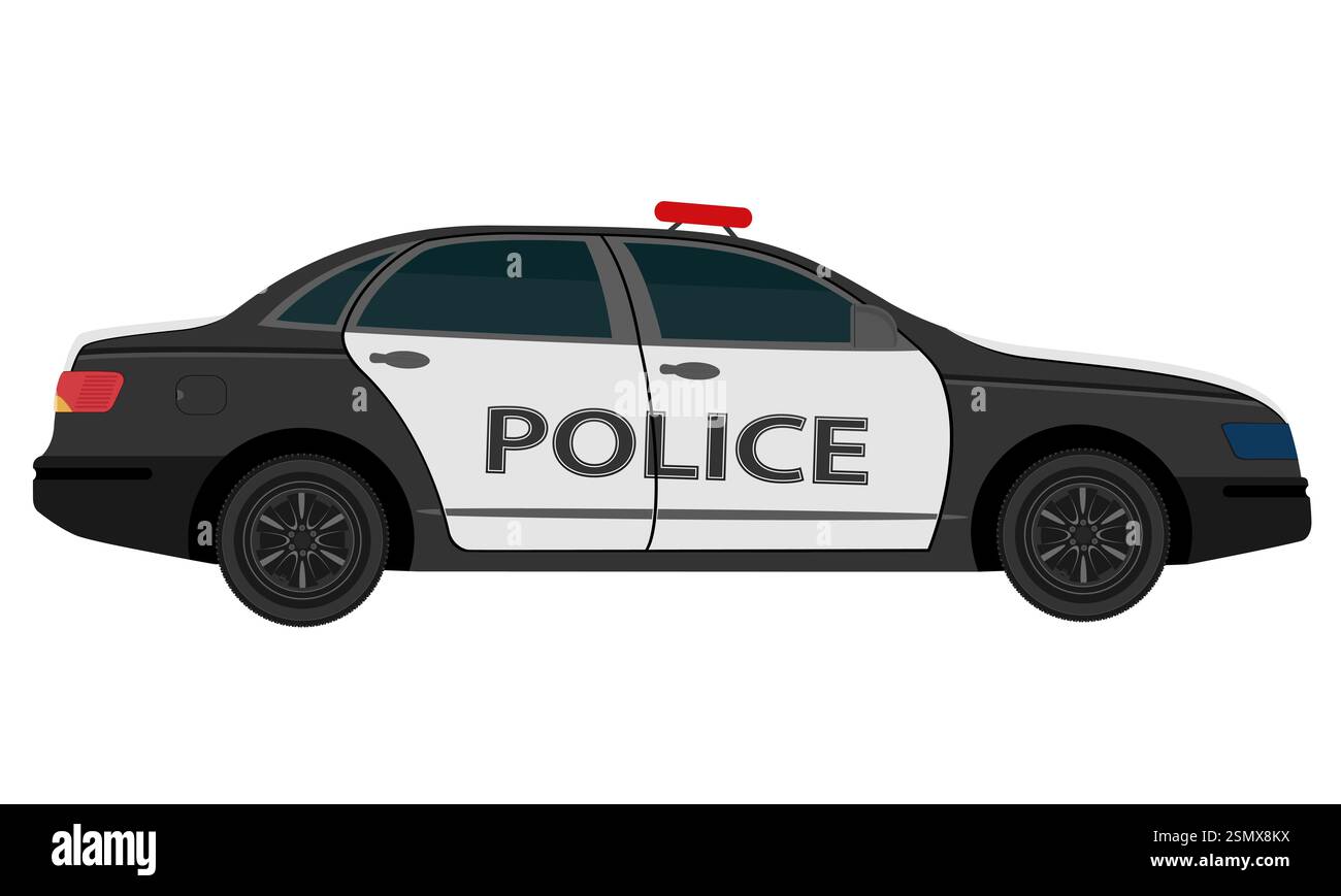 police car vehicle flat style vector illustration isolated on white ...
