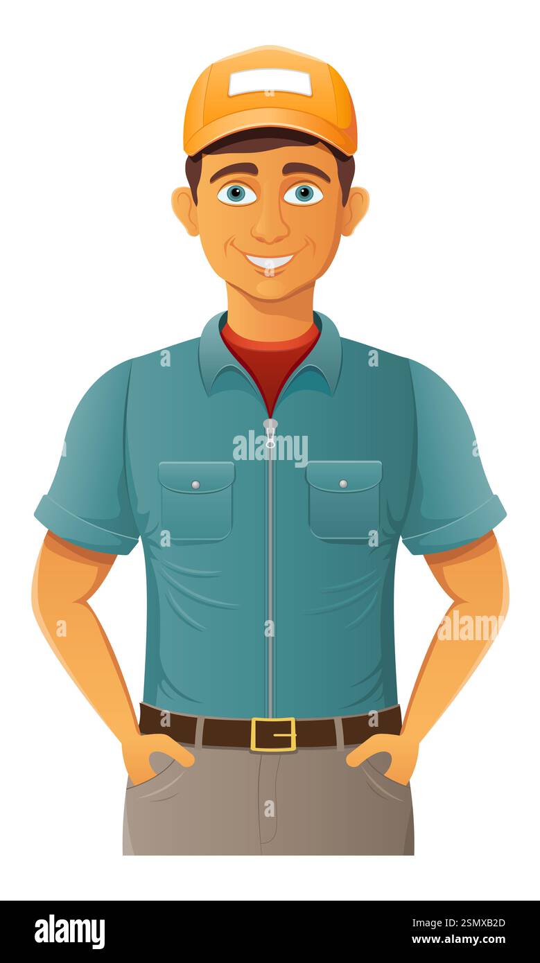 young man is handsome modern and promising vector illustration isolated ...