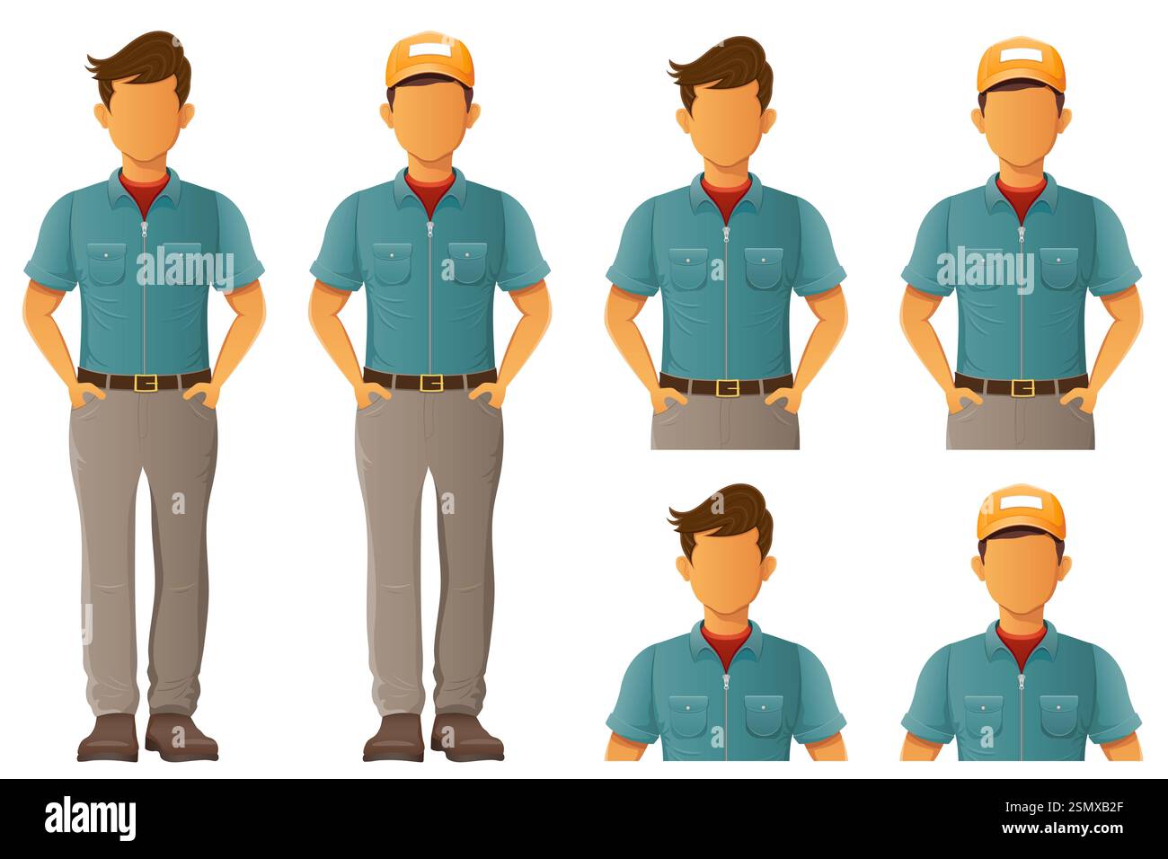 young man is handsome modern and promising vector illustration isolated ...