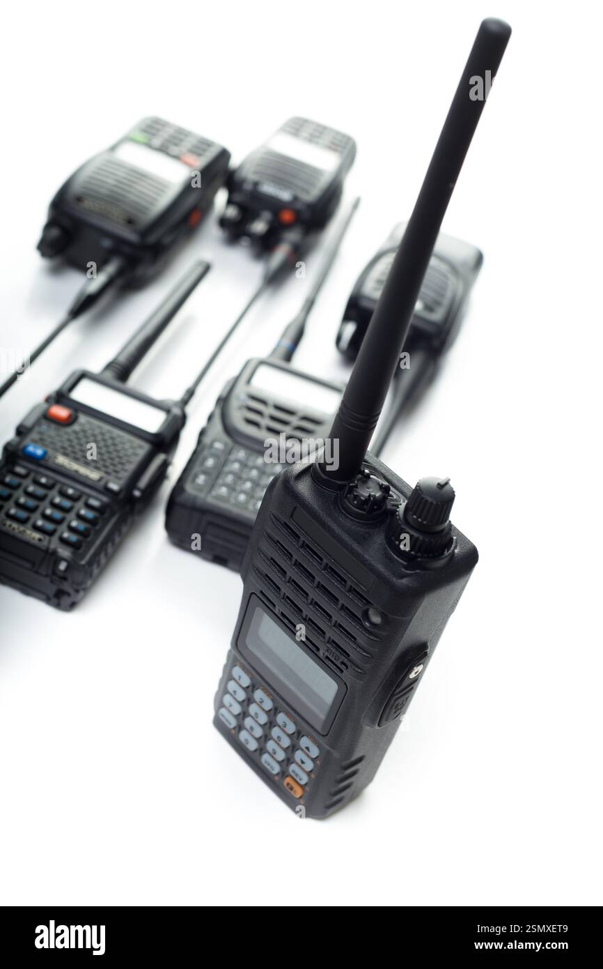 Various handheld radios displayed on a white background highlighting ...