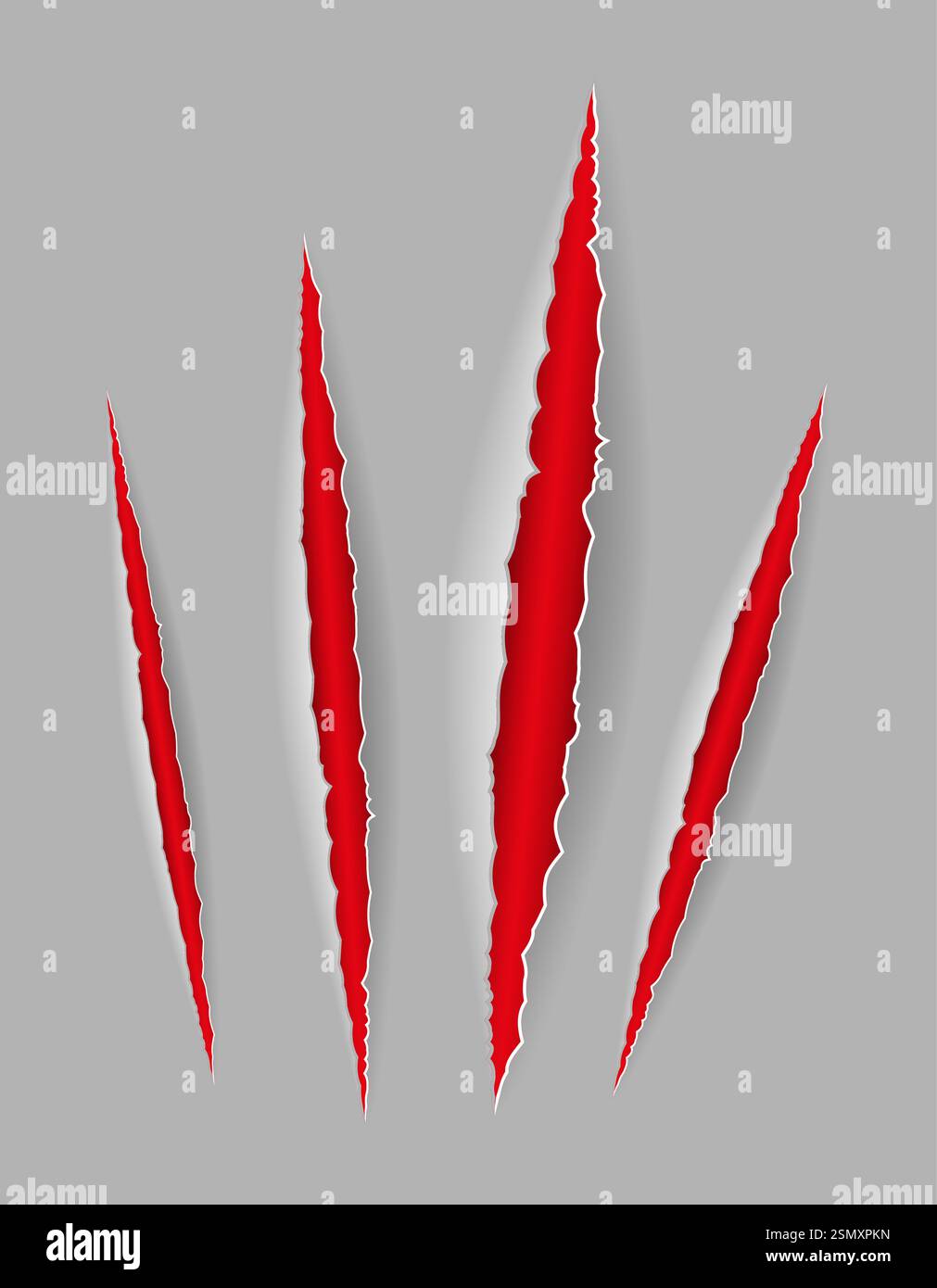 trace of scratches with claws until blood vector illustration isolated ...