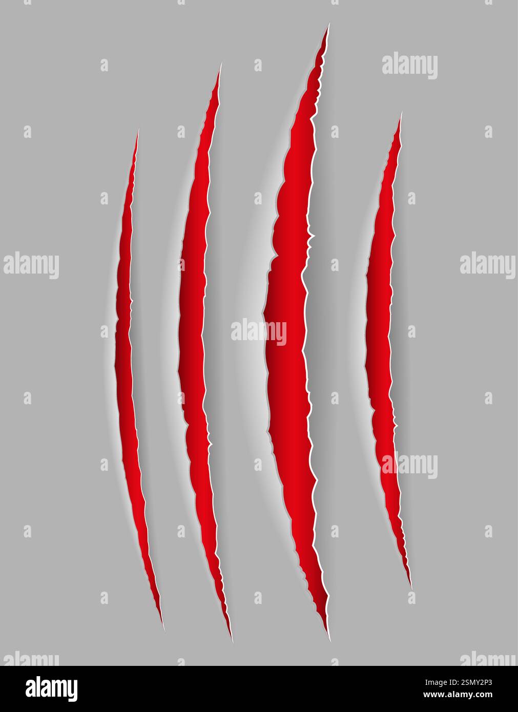 trace of scratches with claws until blood vector illustration isolated ...