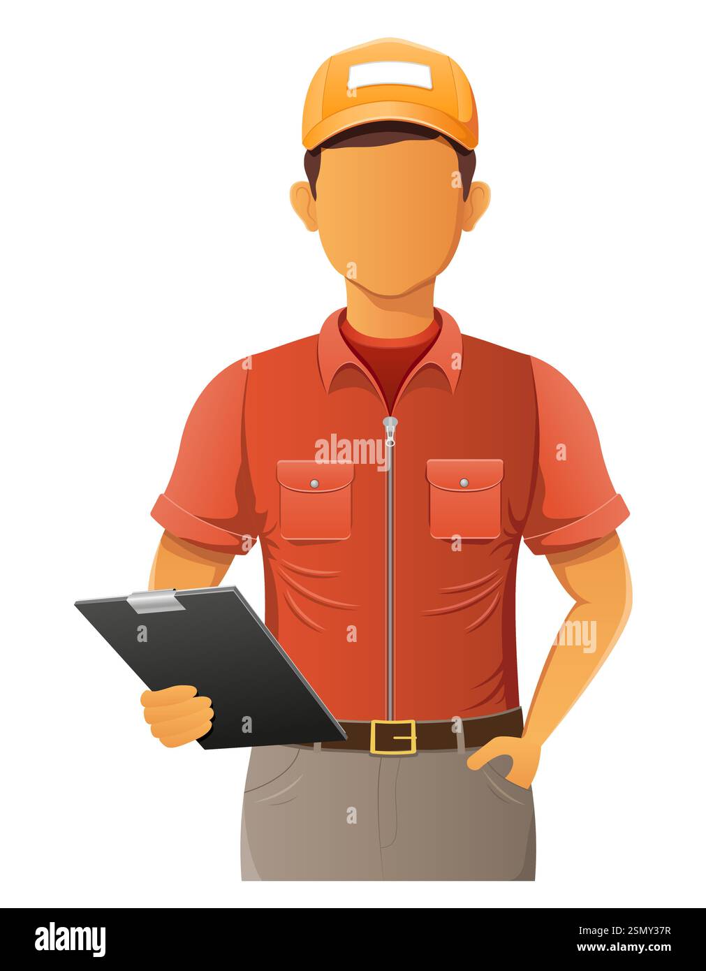delivery young man courier service vector illustration isolated on ...