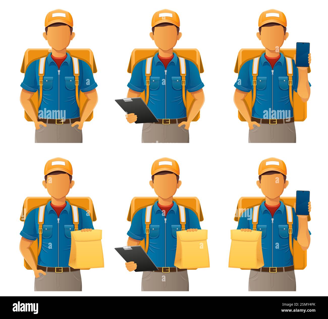delivery young man courier service vector illustration isolated on ...