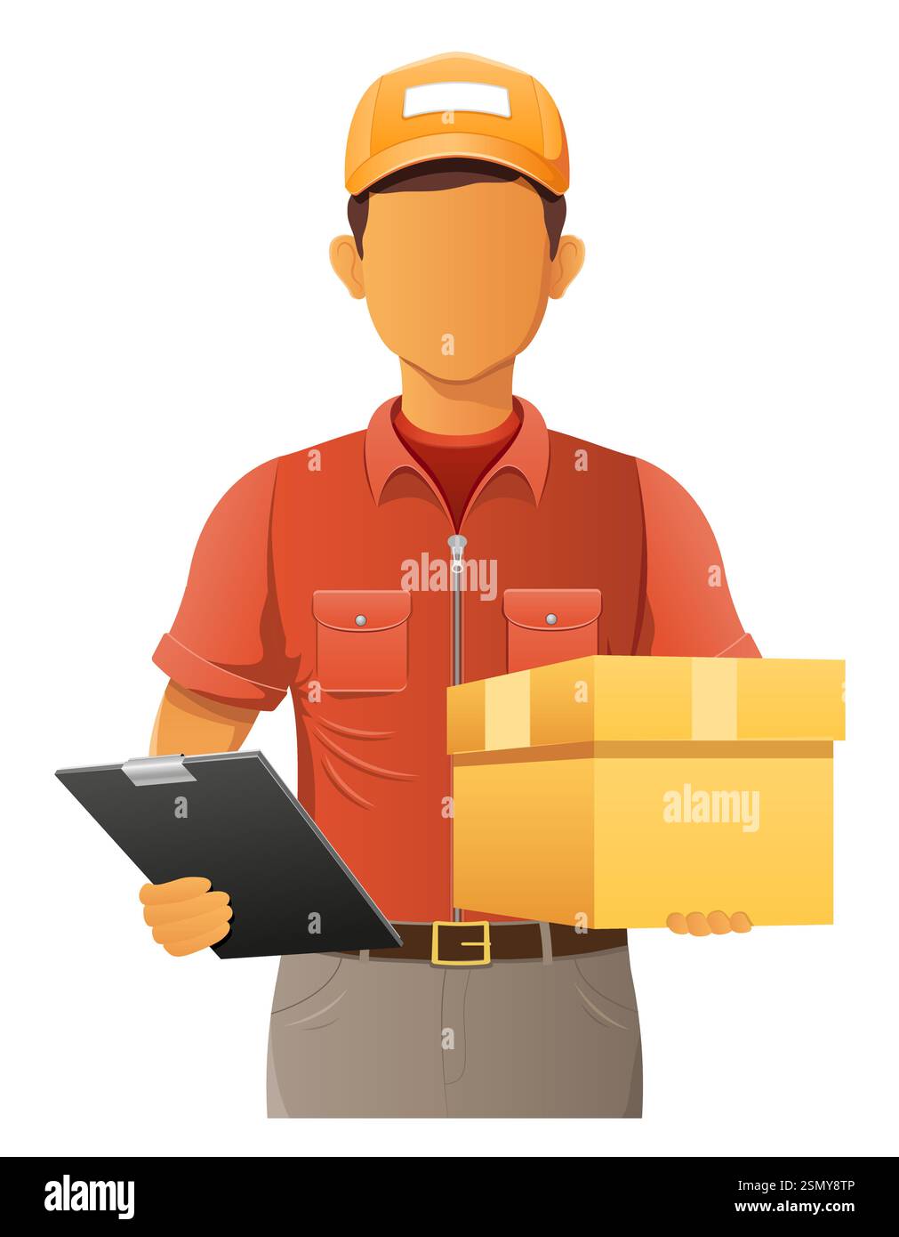 delivery young man courier service vector illustration isolated on ...