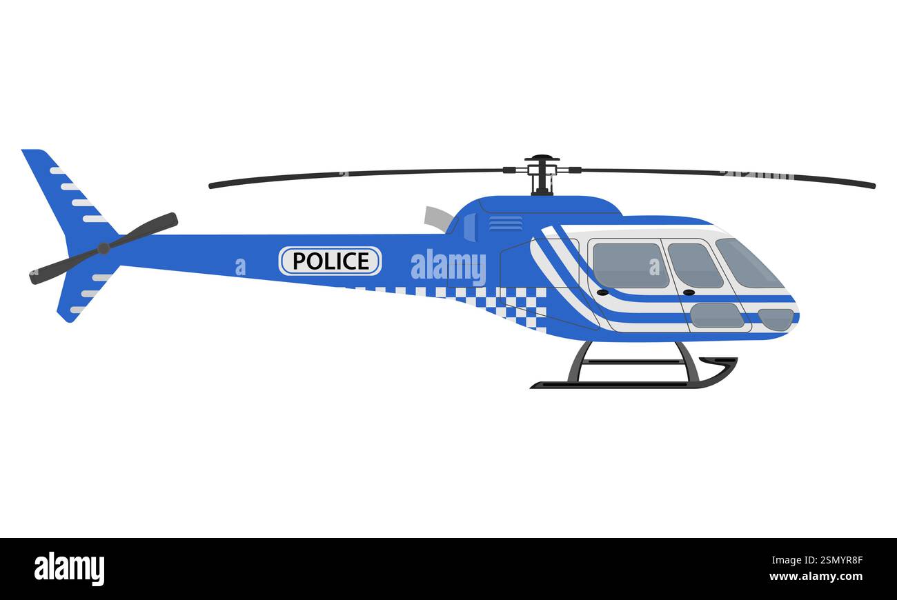 helicopter flat style vector illustration isolated on white background Stock Vector