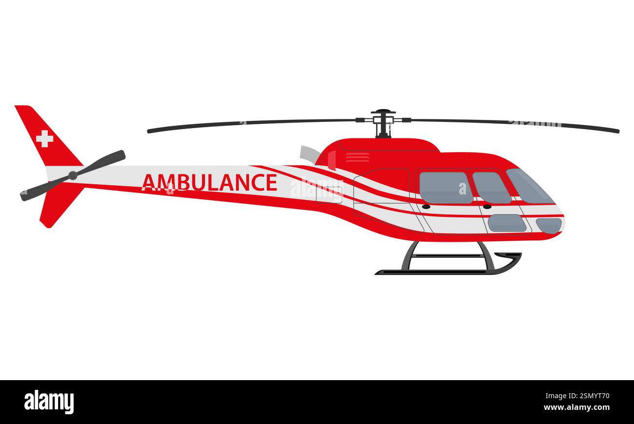 helicopter flat style vector illustration isolated on white background Stock Vector