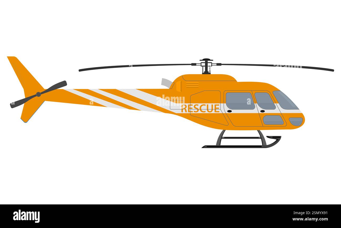 helicopter flat style vector illustration isolated on white background Stock Vector