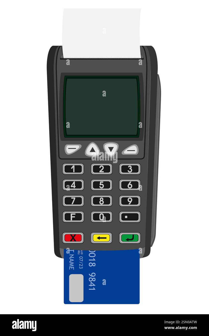 pos terminal flat style vector illustration isolated on white background Stock Vector