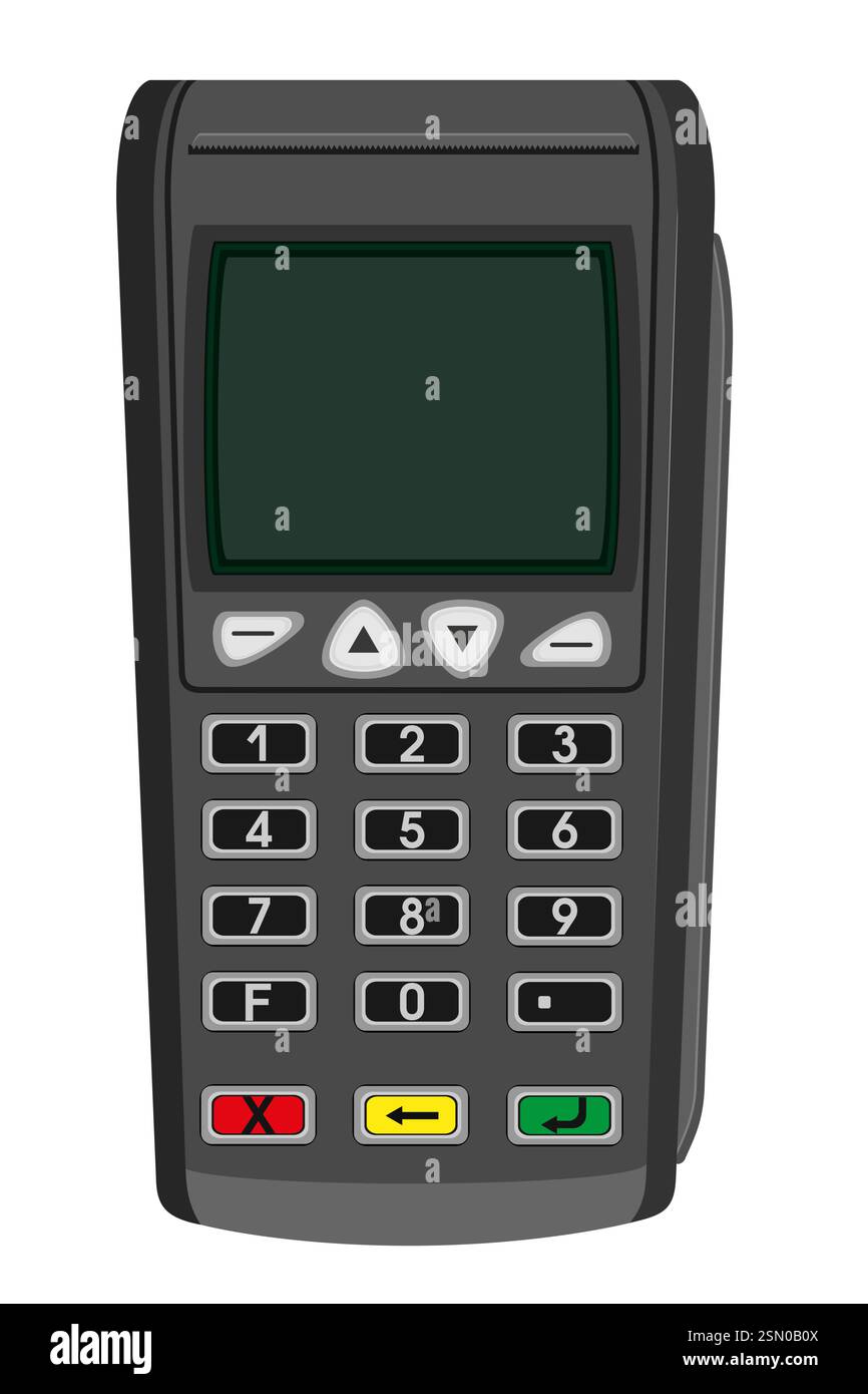 pos terminal flat style vector illustration isolated on white ...
