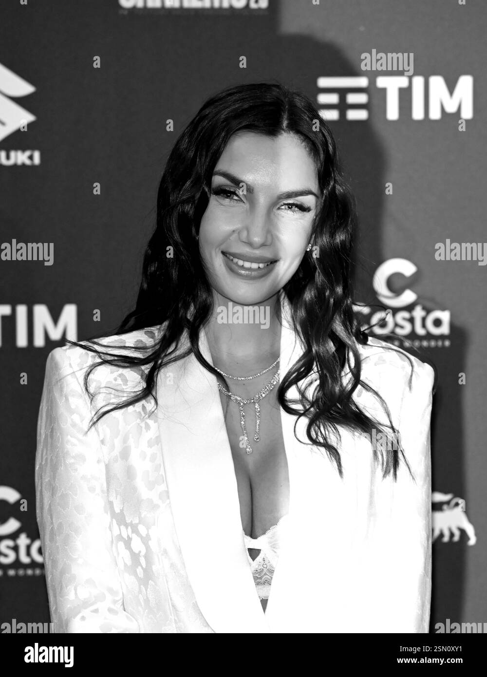 Sanremo italy 13th feb 2025 photocall rai 1 organization elettra