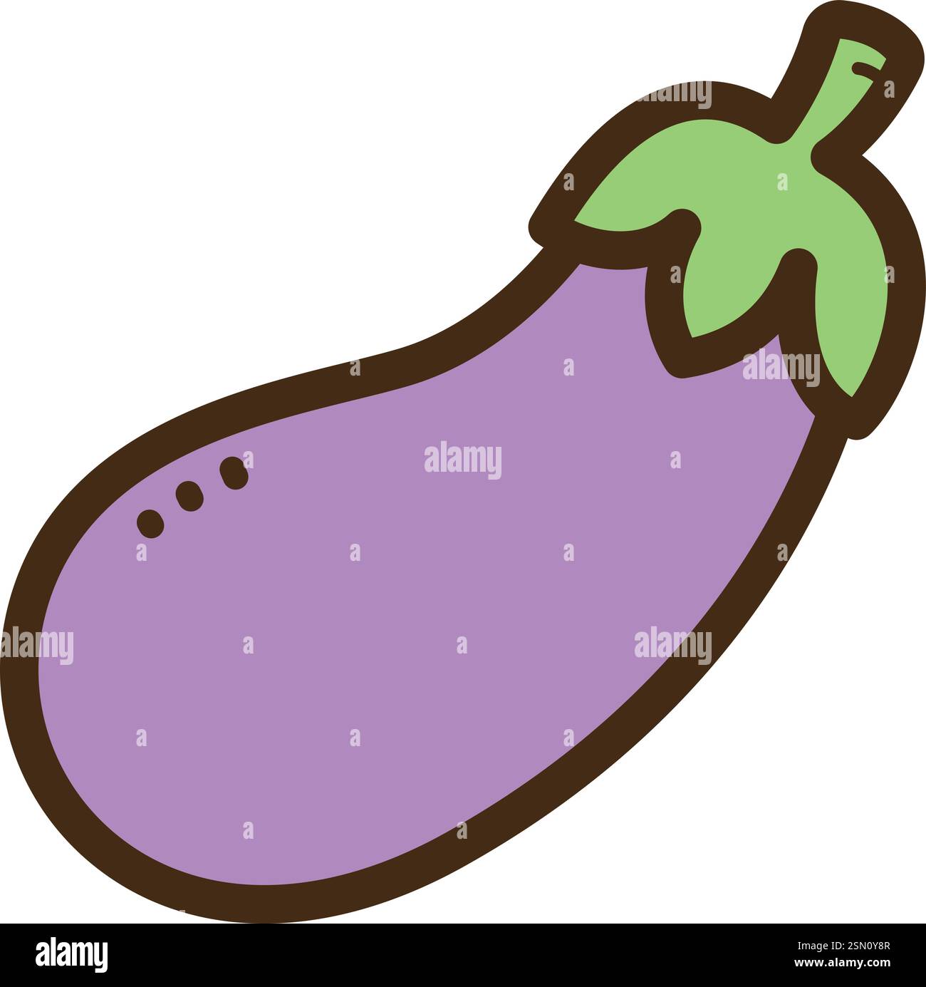 Eggplant vector doodle illustration and graphic. Part of vegetables category. Stock Vector