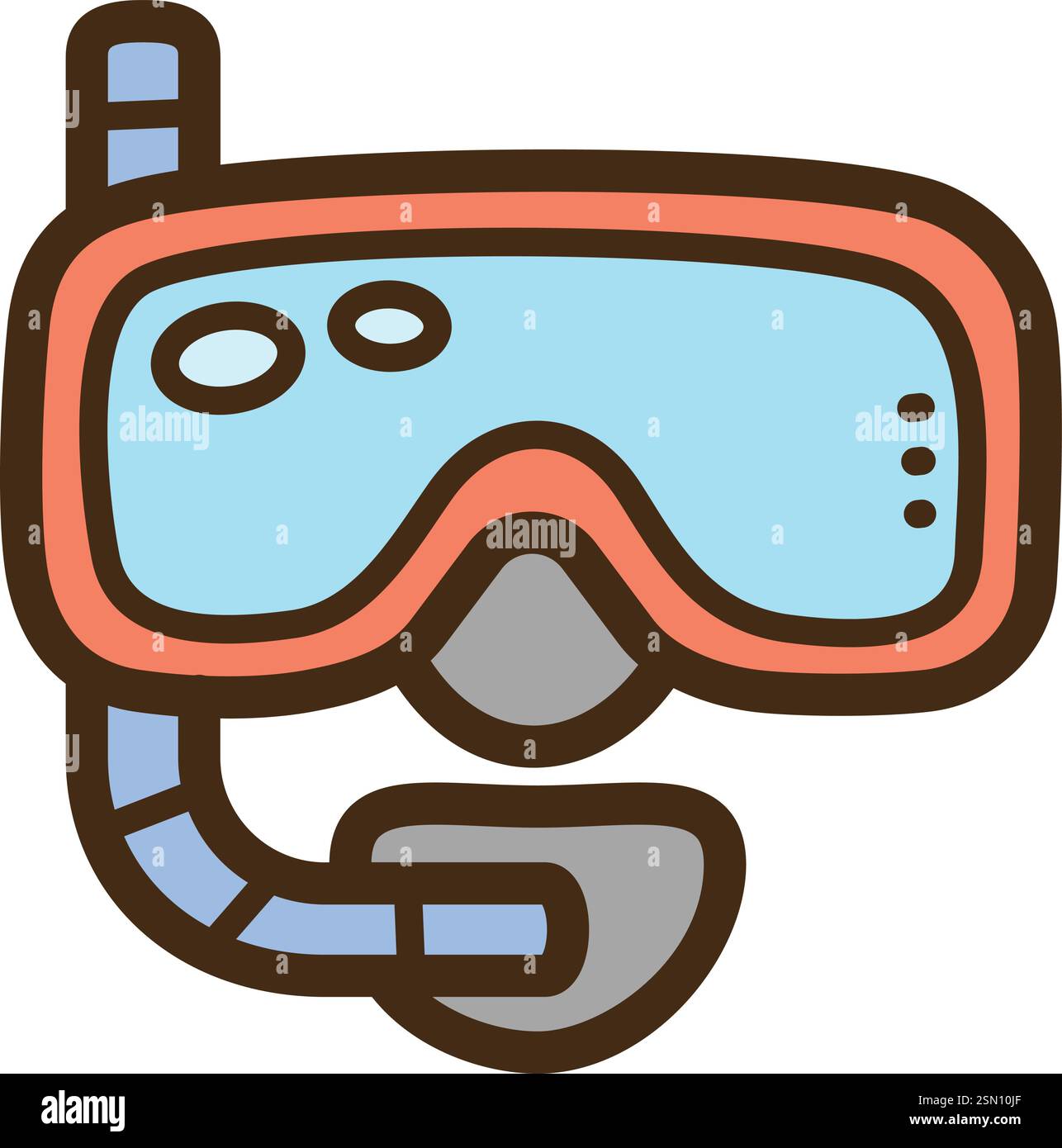 Snorkel vector doodle illustration and graphic. Part of summer category. Stock Vector