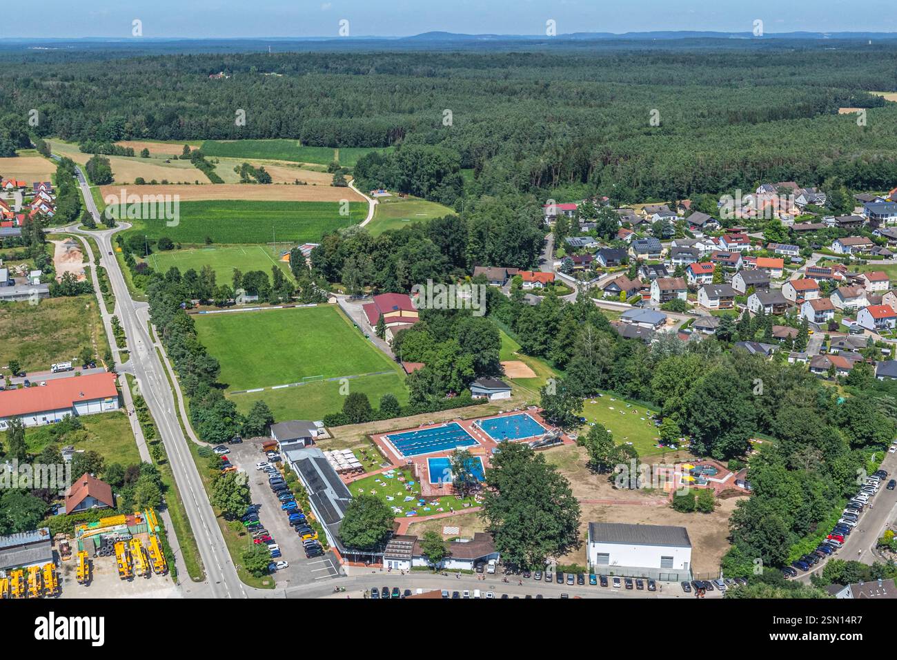 Aerial View Of The Middle Franconian Municipality Of Allersberg In The aerial-view-of-the-middle-franconian-municipality-of-allersberg-in-the