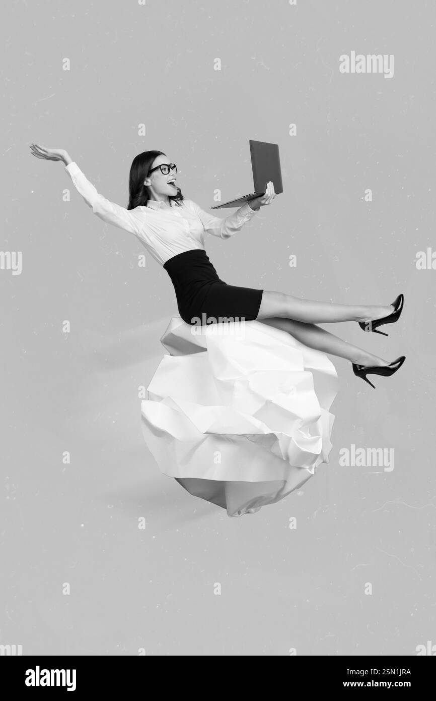 digital-composite-businesswoman-drawing-black-and-white-stock-photos