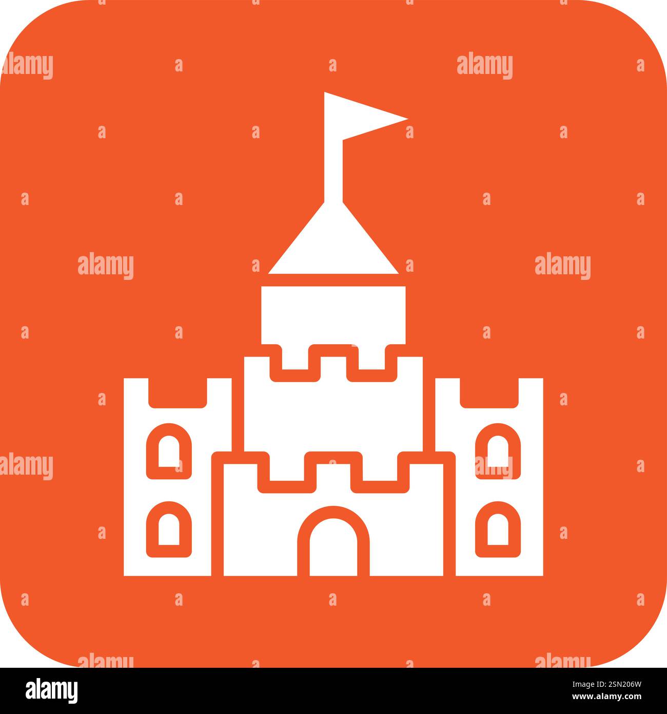 Sand castle Vector Icon Design Illustration Stock Vector