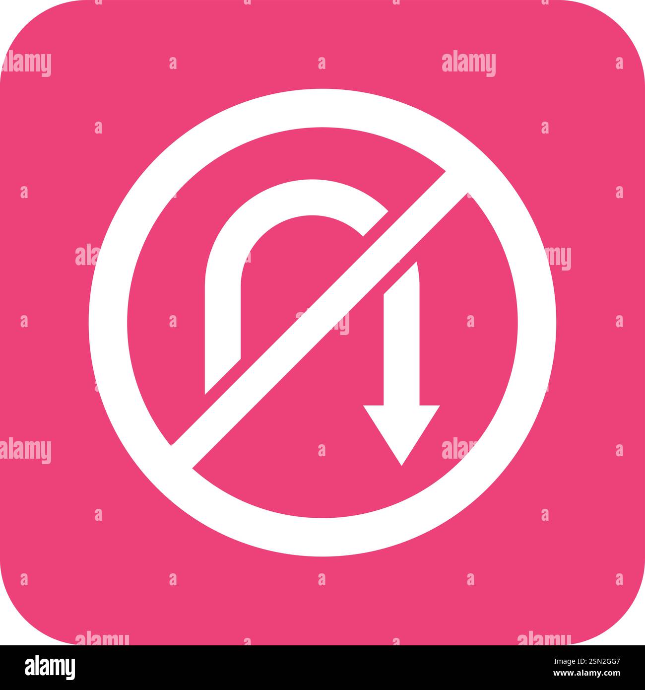 No u turn Vector Icon Design Illustration Stock Vector