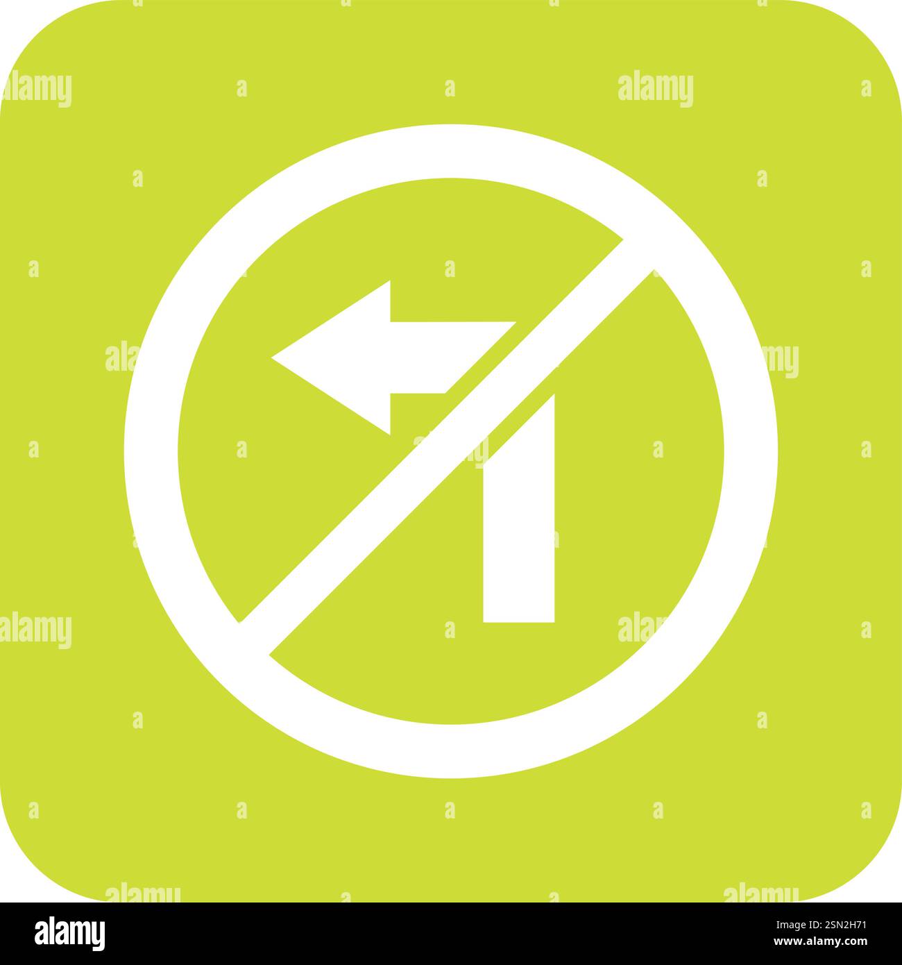 No turn left Vector Icon Design Illustration Stock Vector