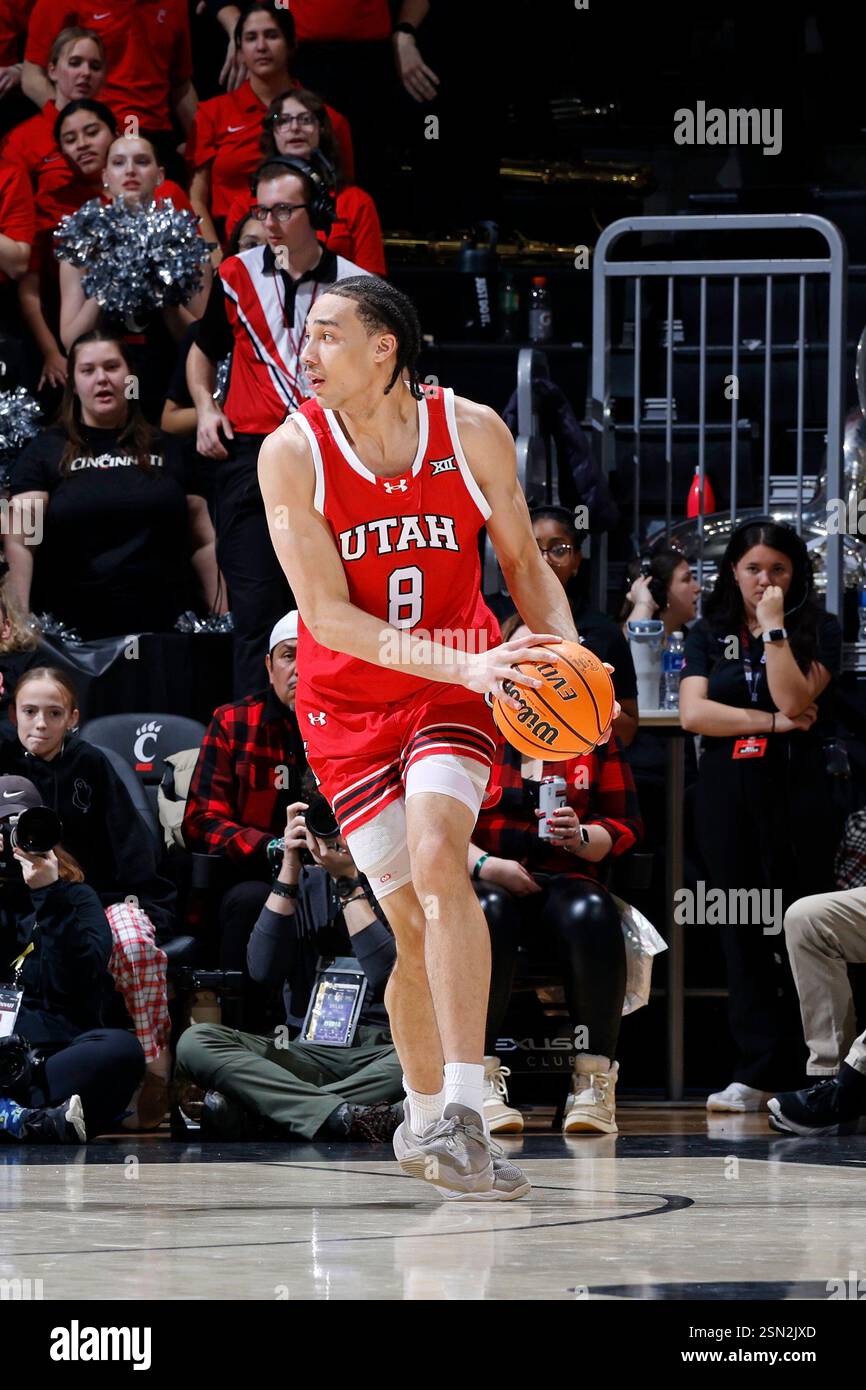 CINCINNATI, OH FEBRUARY 11 Utah Utes forward Keanu Dawes (8) handles