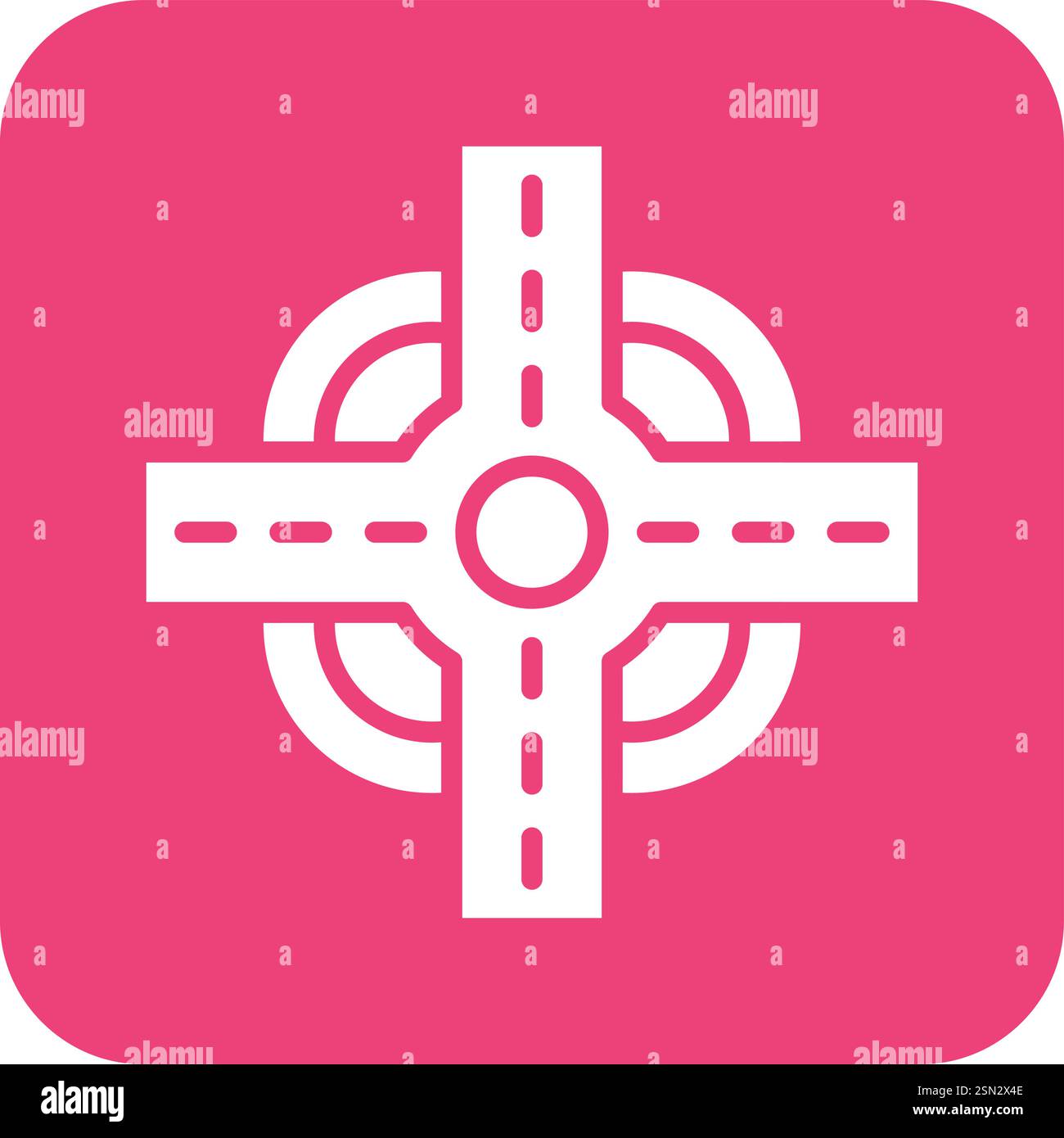 Road intersection Vector Icon Design Illustration Stock Vector