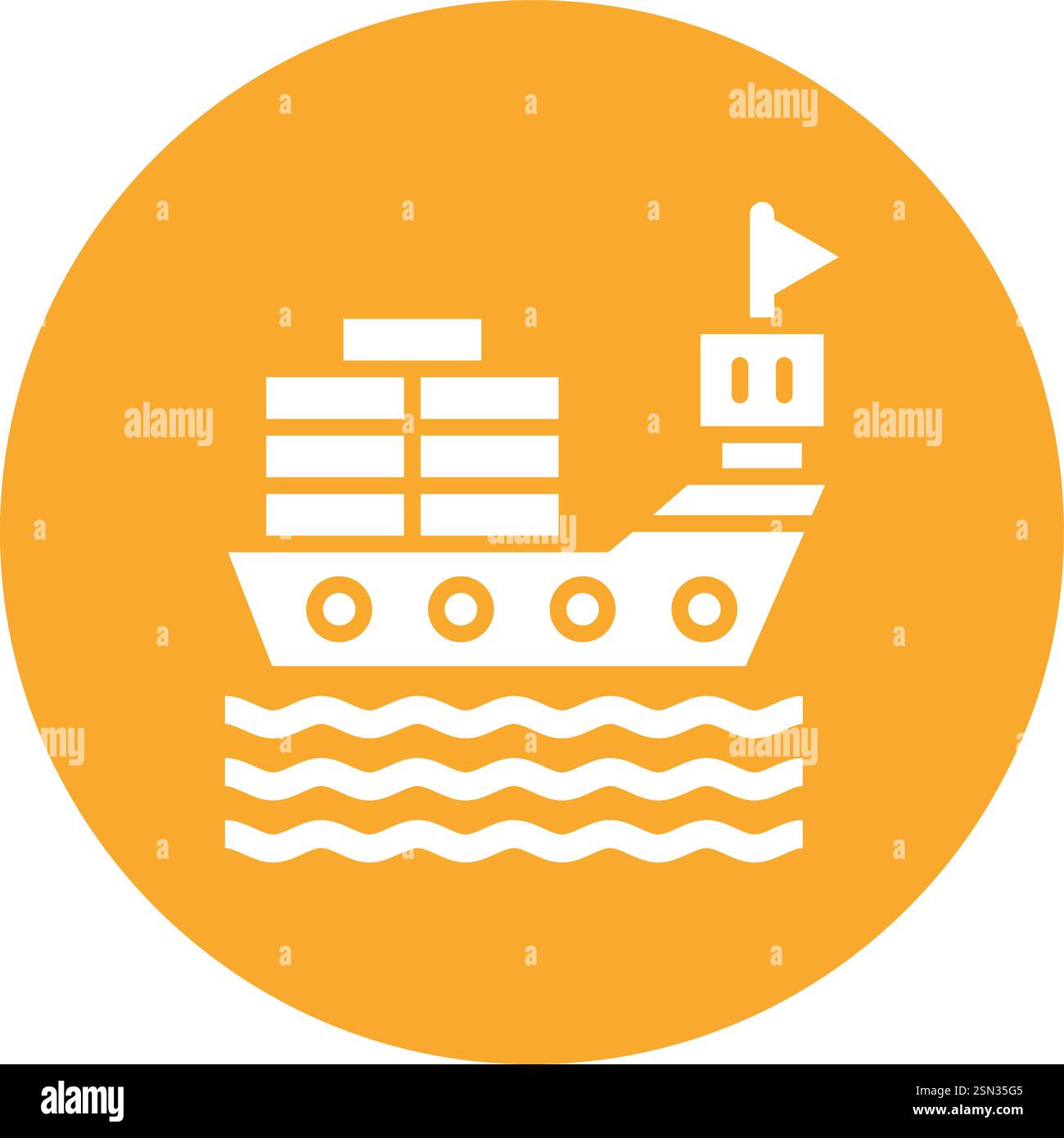 Cargo ship Vector Icon Design Illustration Stock Vector