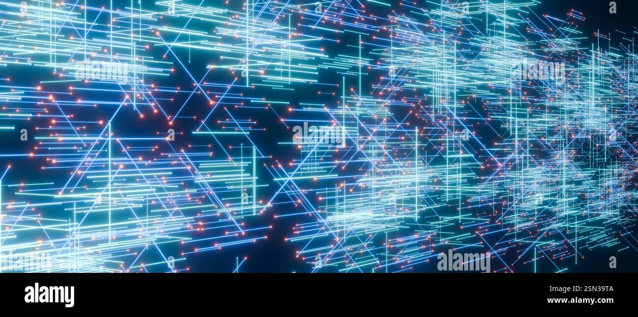 Futuristic cyber loop. Futuristic cyber loop. Digital lines with orange spheres. img technology043s02 virtual cyber space Stock Photo