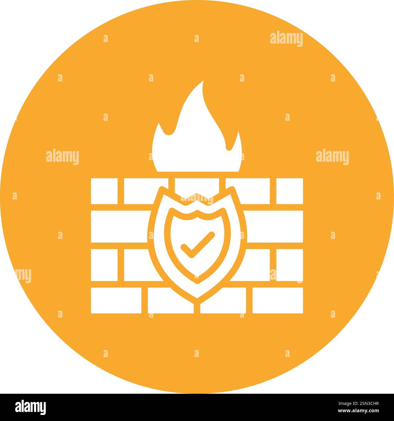 Firewall Vector Icon Design Illustration Stock Vector