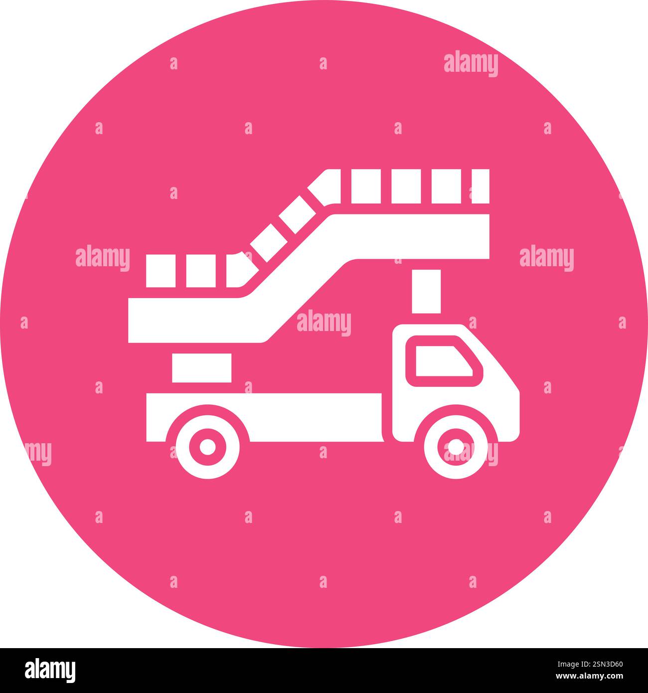 Ladder truck Vector Icon Design Illustration Stock Vector