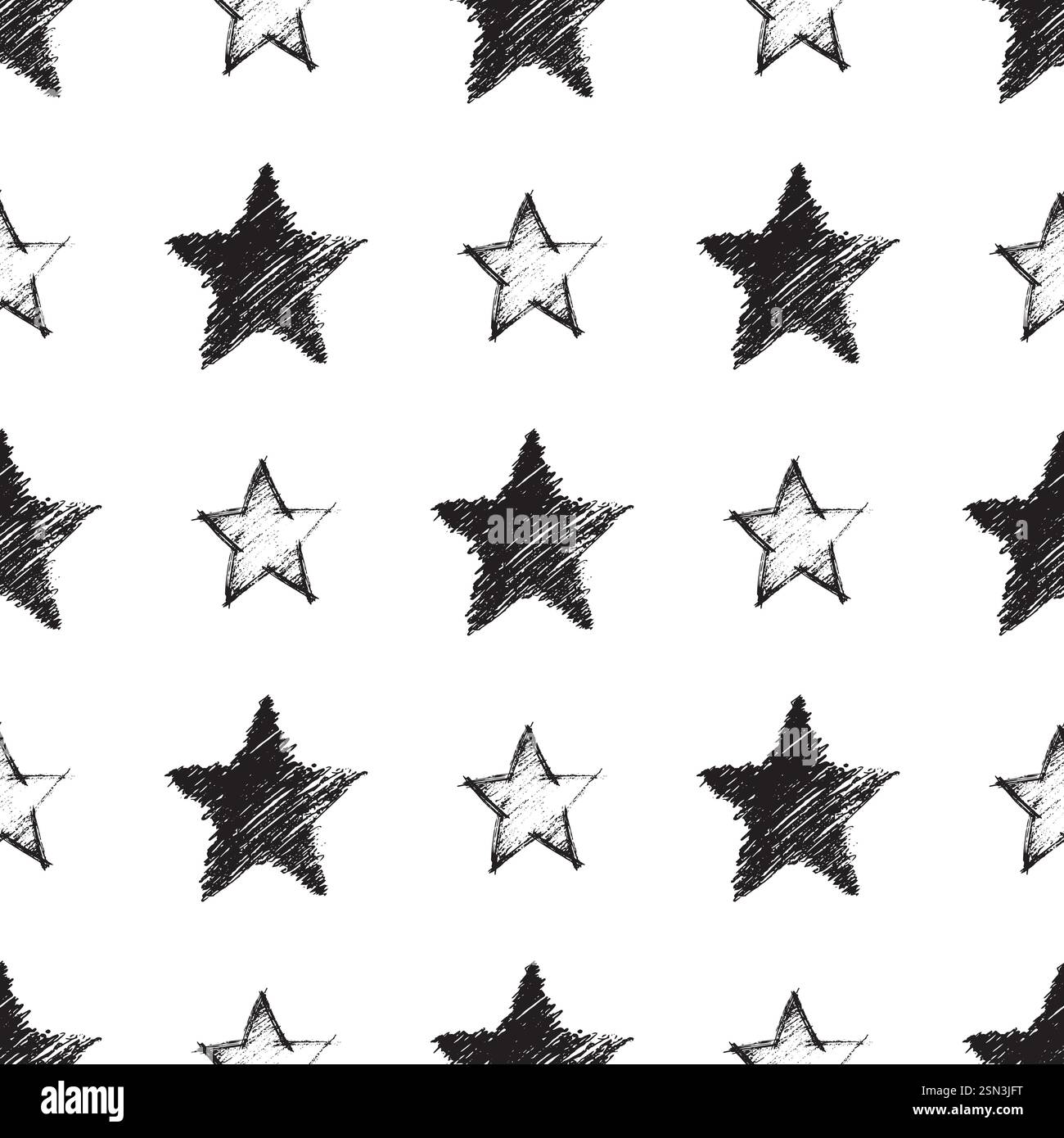 Seamless Pattern with hand drawn black Stars. Abstract grunge texture ...
