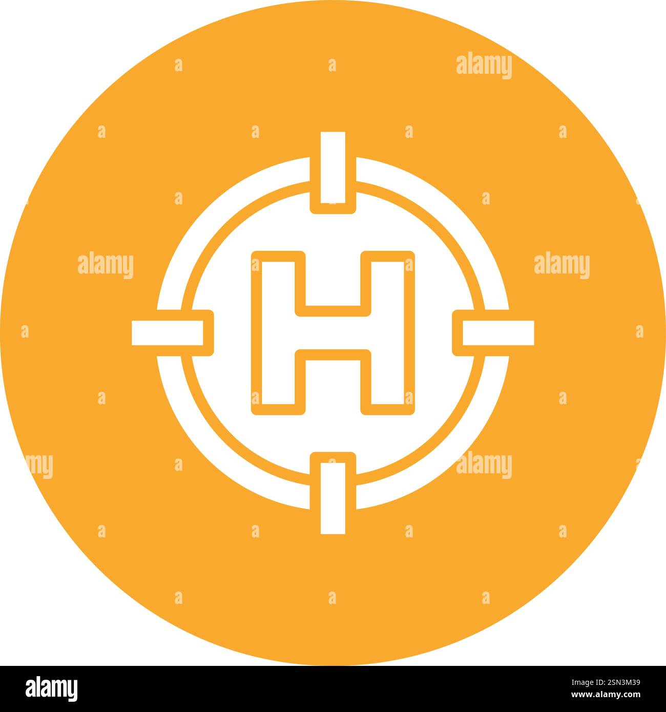 Helipad Vector Icon Design Illustration Stock Vector