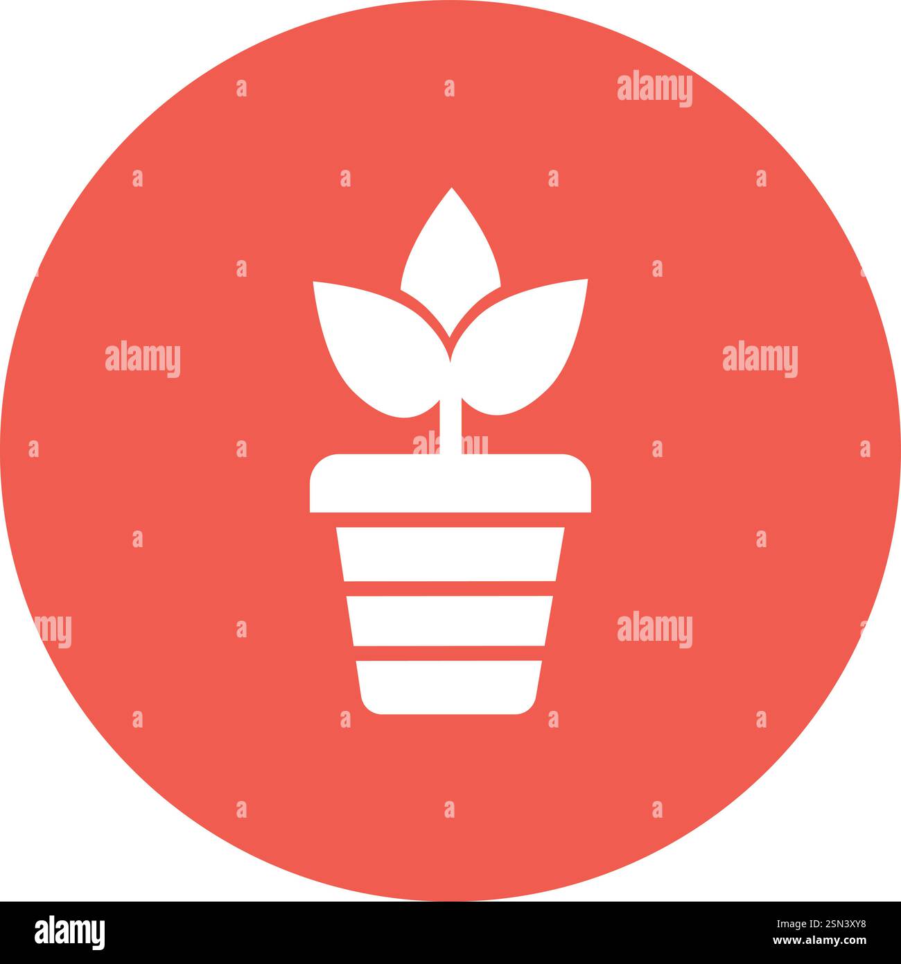 Plant pot Vector Icon Design Illustration Stock Vector
