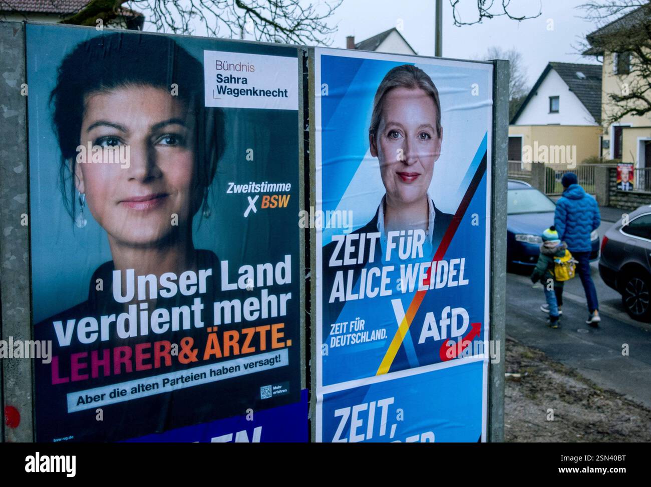 Election posters of top candidate of AfD Alice Weidel, right, and Sara ...