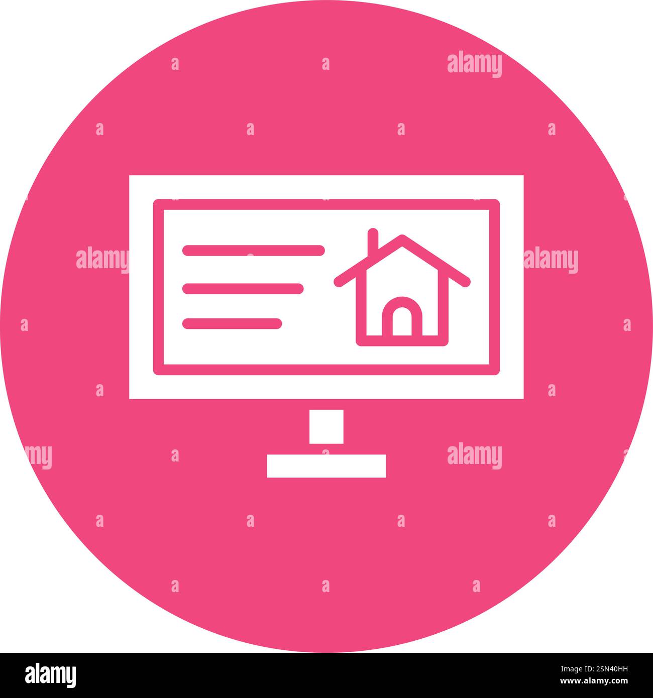 Computer house Vector Icon Design Illustration Stock Vector