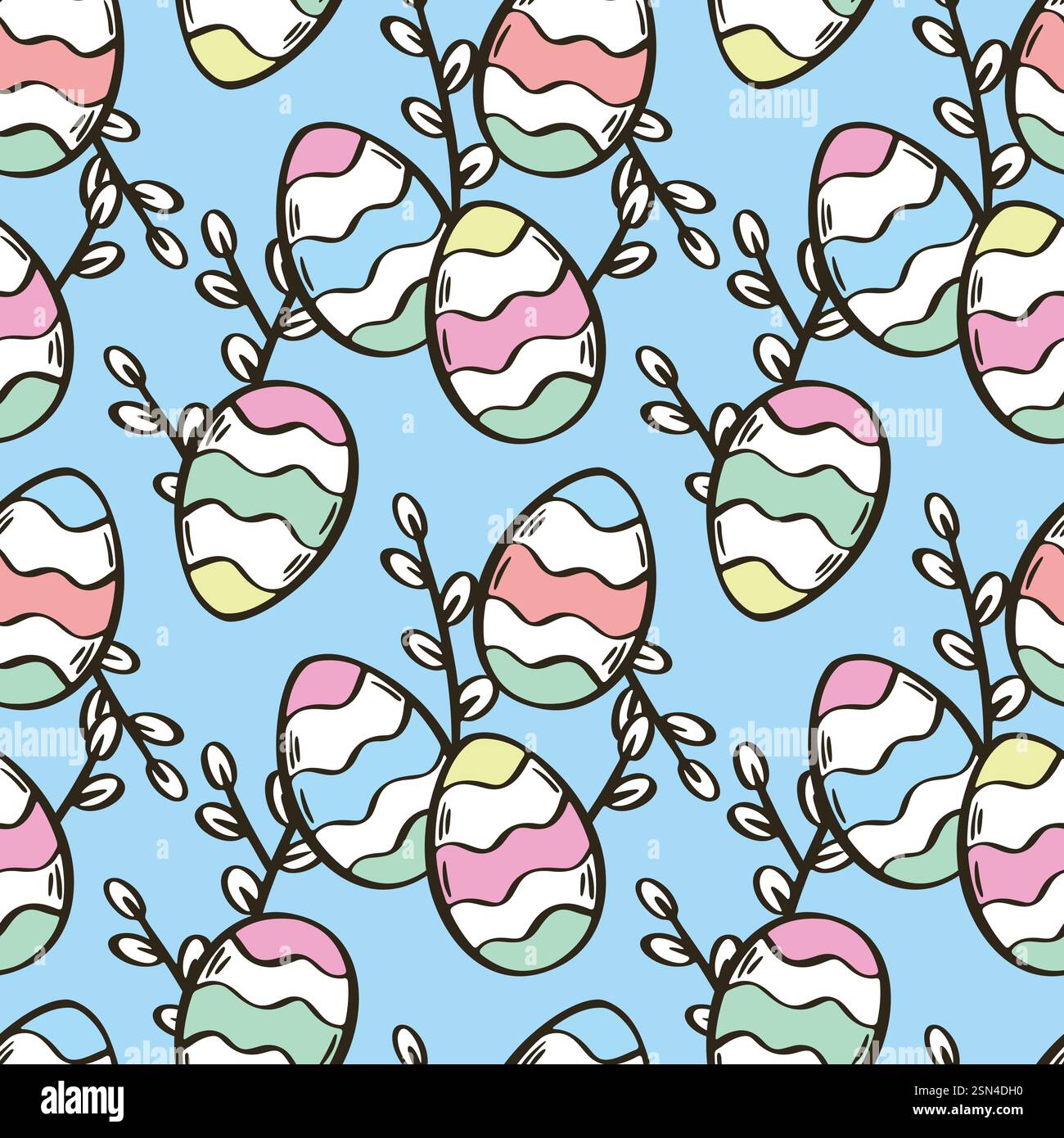 Easter egg seamless pattern vector illustration Stock Vector Image ...