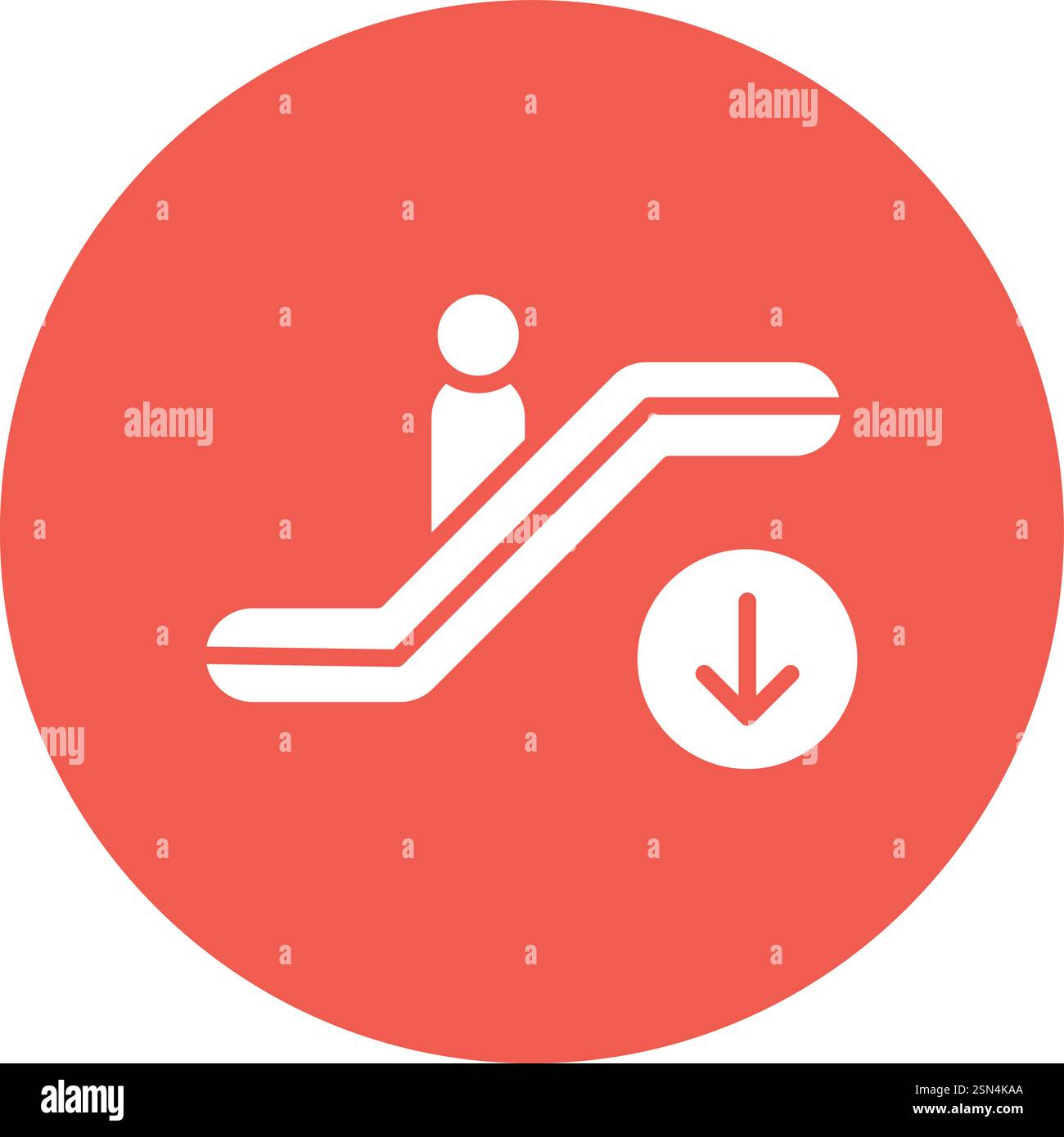 Escalator down Vector Icon Design Illustration Stock Vector
