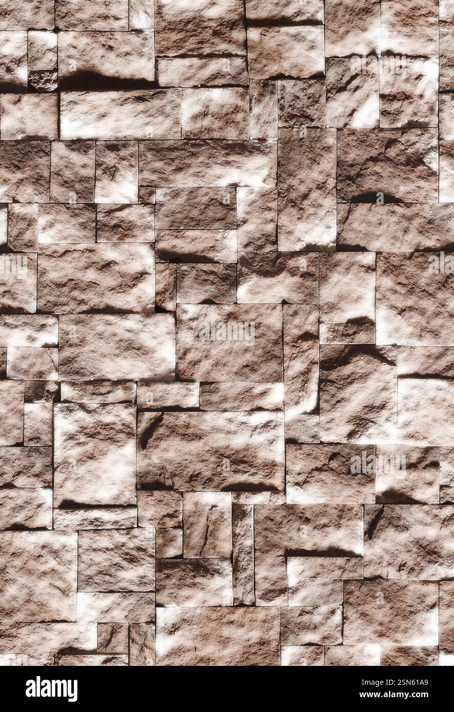 Modern stone cladding seamless texture creating a decorative wall Stock Photo