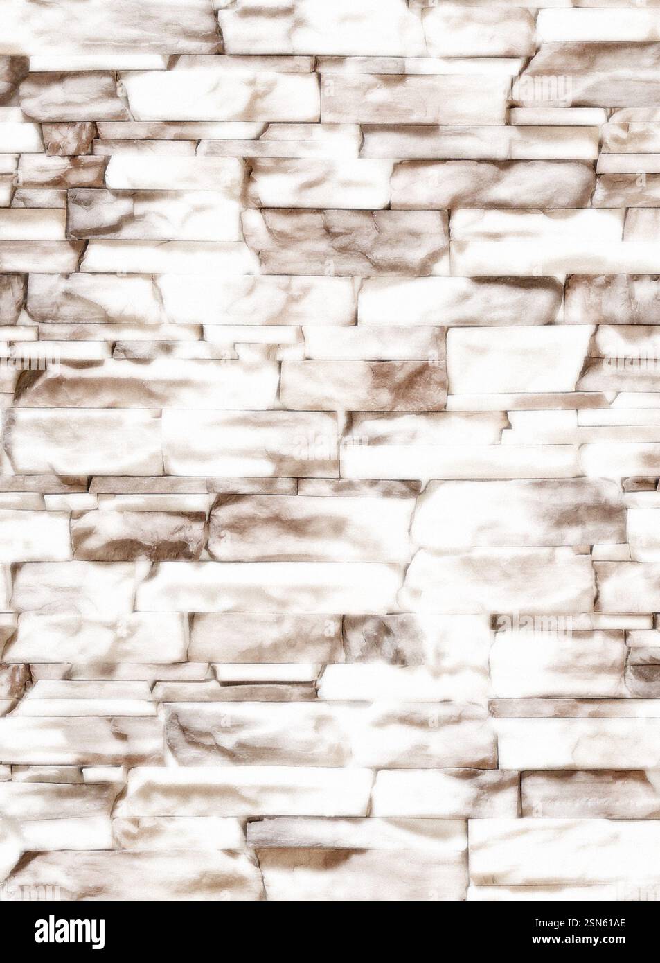 Modern decorative stone cladding creating a textured wall background Stock Photo