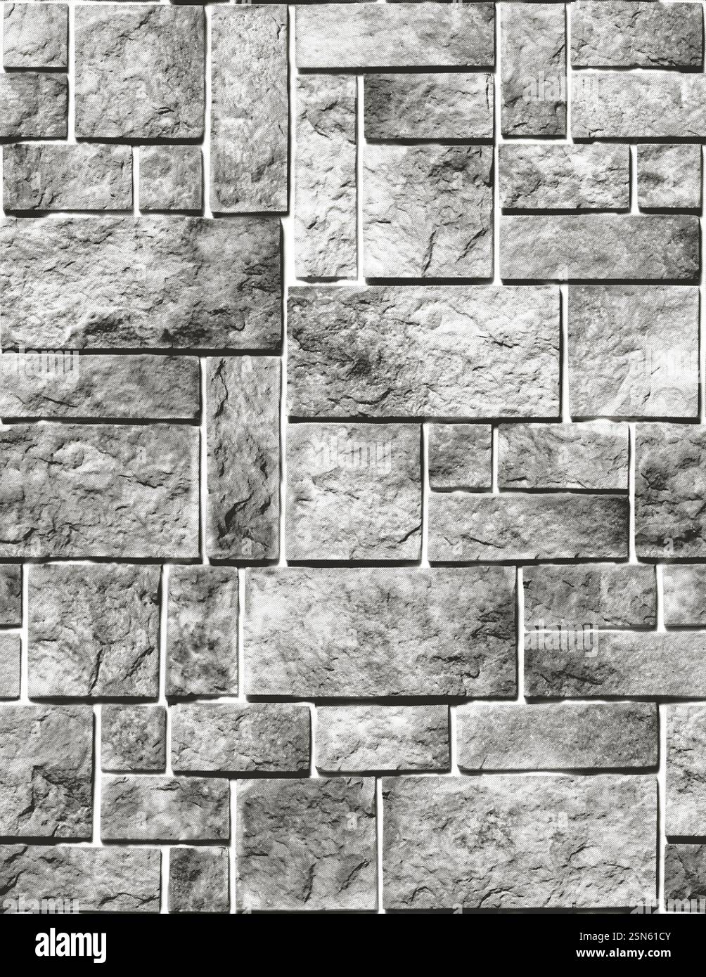 Grey stone wall forming seamless tileable texture background Stock Photo