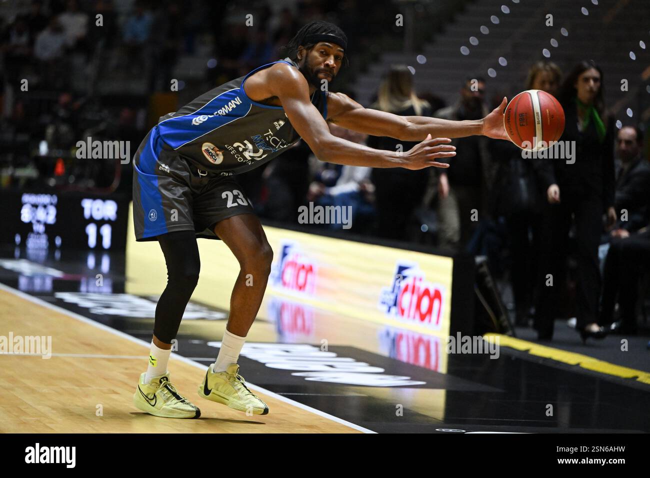 Italy. 12th Feb, 2025. Demetre Rivers of Germani Brescia in action ...