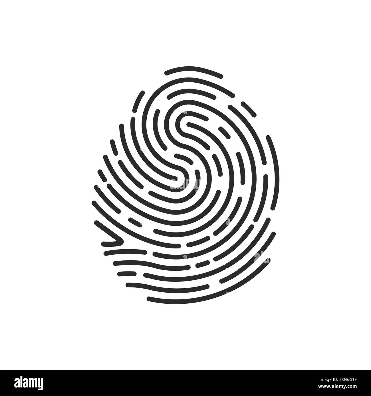 Unique fingerprint finger print icon, ID private information code ...