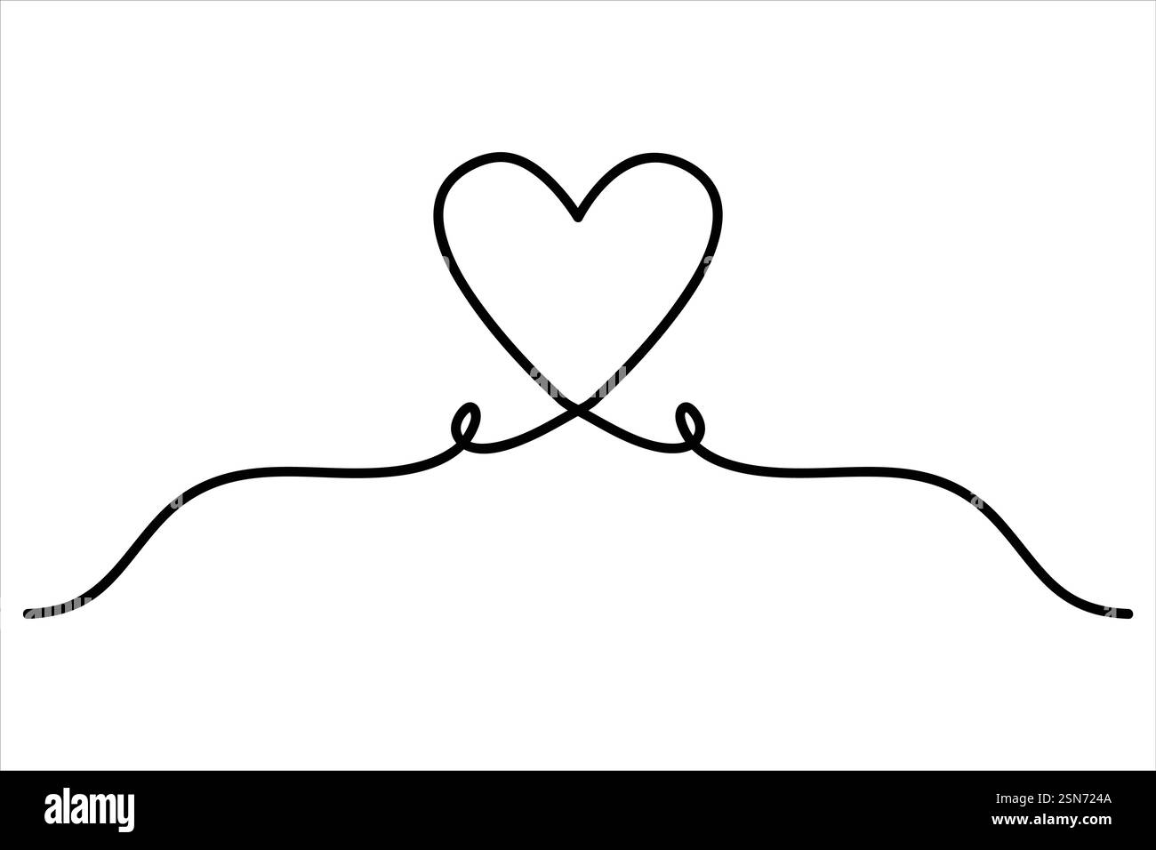 Heart continuous one line art drawing of heart hand drawn vector ...