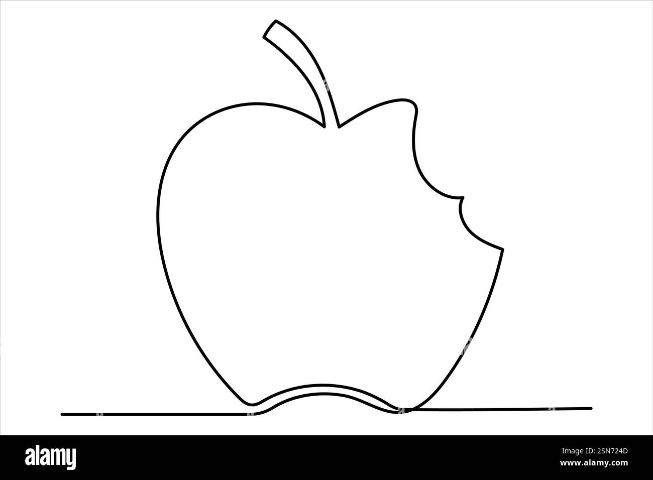 Continuous one line art drawing apple outline vector art illustration ...