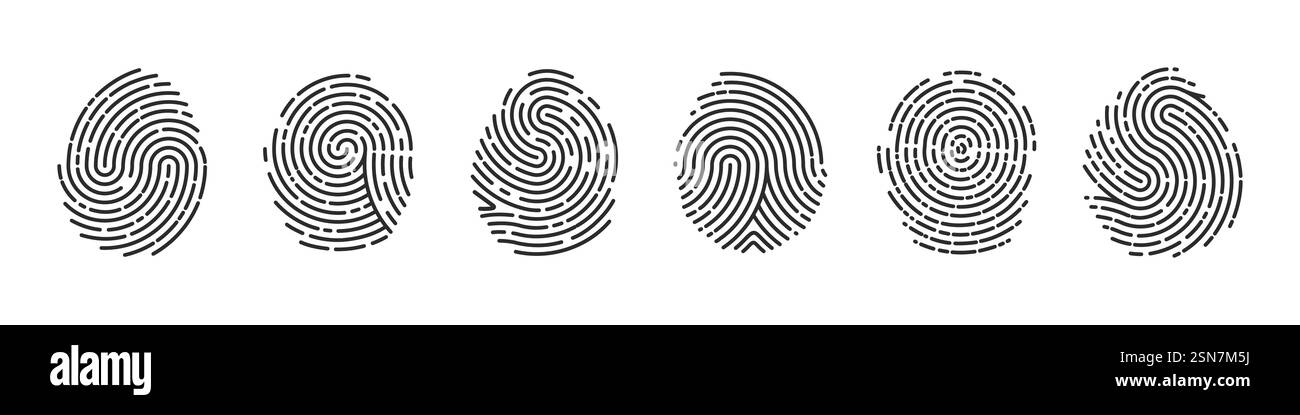Unique fingerprint finger print icon, ID private information code ...
