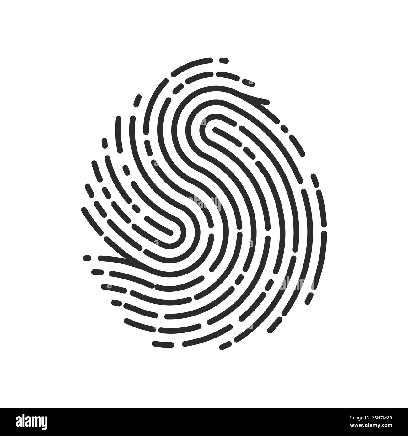 Unique fingerprint finger print icon, ID private information code ...