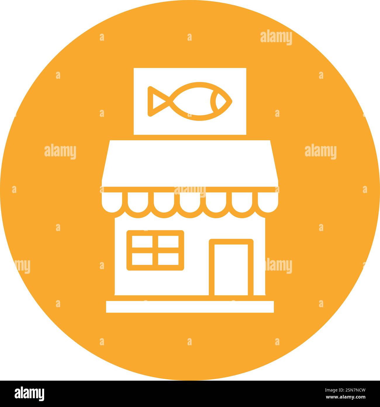Fish shop Vector Icon Design Illustration Stock Vector