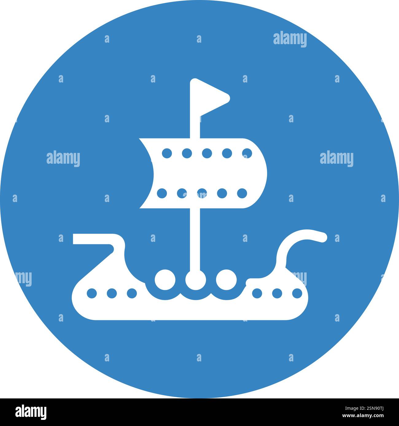 Viking ship Vector Icon Design Illustration Stock Vector