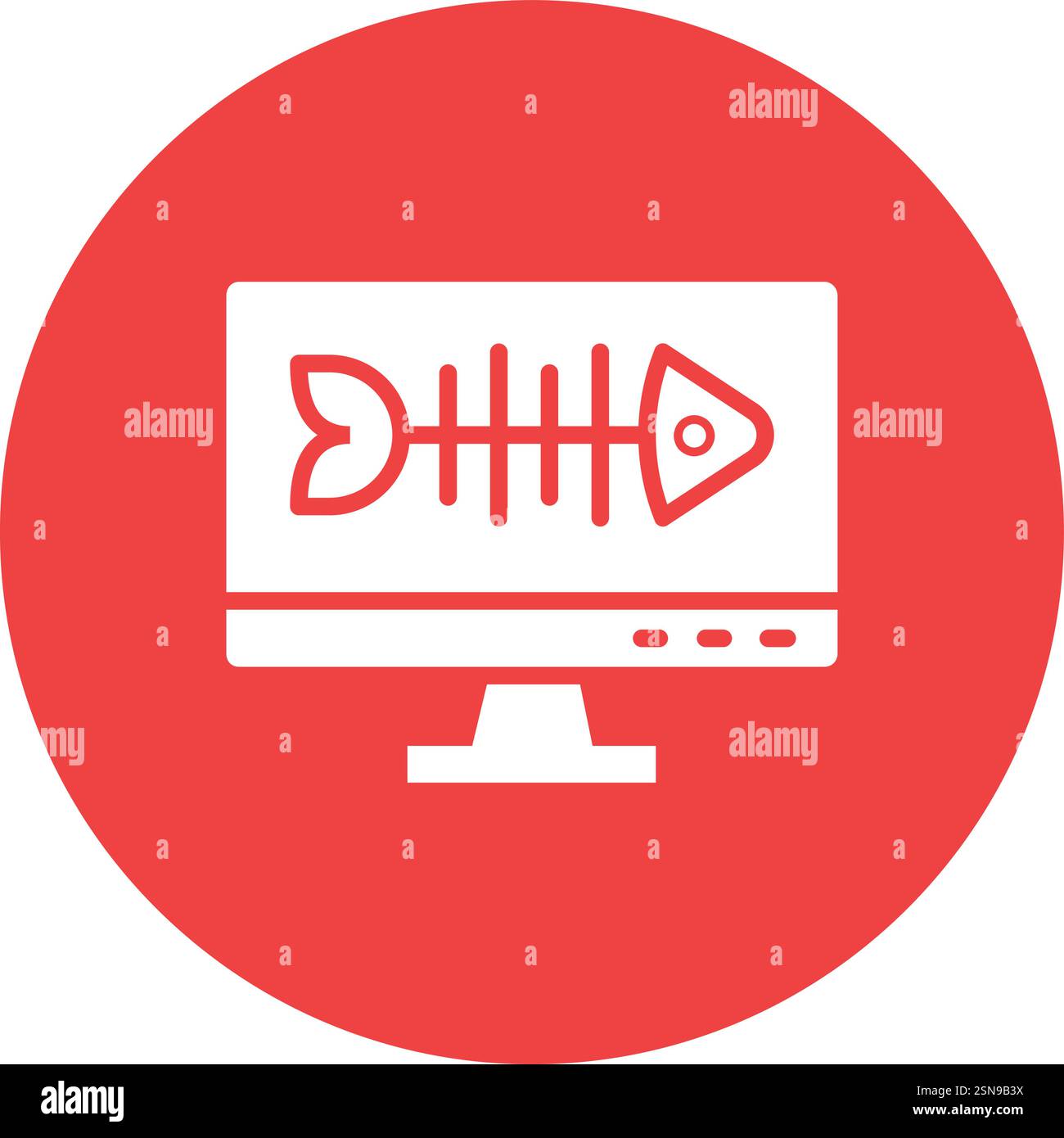 Fishbone Vector Icon Design Illustration Stock Vector
